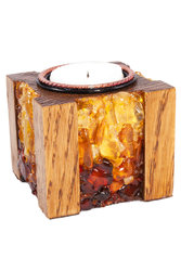 Candlestick with amber