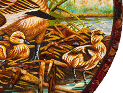 "Wild ducks with ducklings"