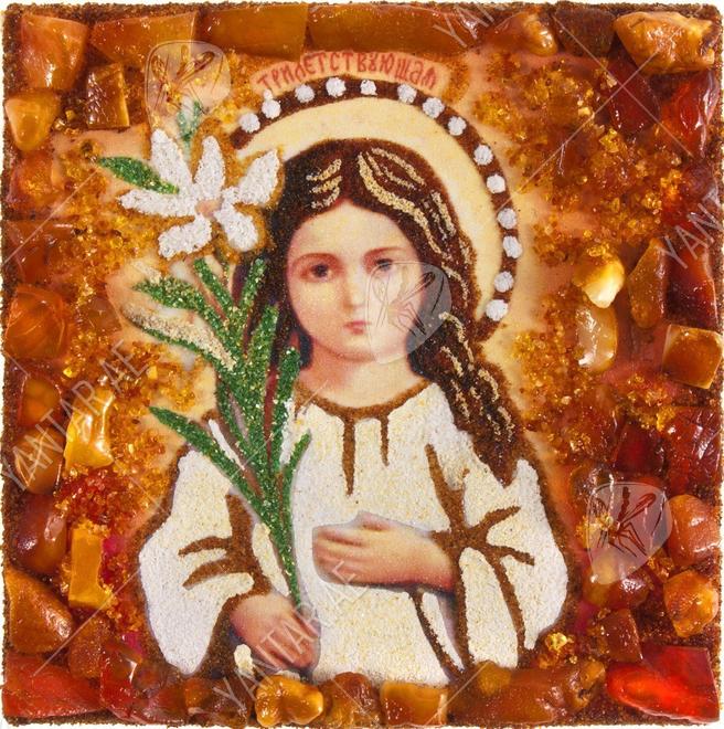 Souvenir magnet-amulet with the image of the Mother of God “Three years in body and perennial in spirit”