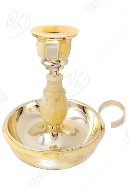 Candlestick with amber