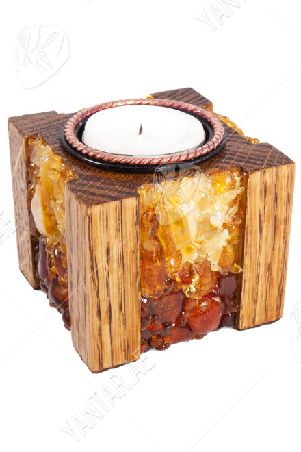Candlestick with amber